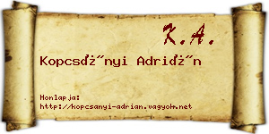 Kopcsányi Adrián névjegykártya