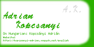 adrian kopcsanyi business card