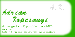 adrian kopcsanyi business card